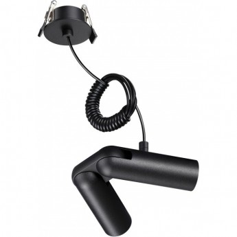 База встраиваемая для ввода питания NOVOTECH 359386 KONST NT24 IP20 48V GLAT с гибким угловым соединителем «L» и проводом-подвесом (длина провода – 2м) черный