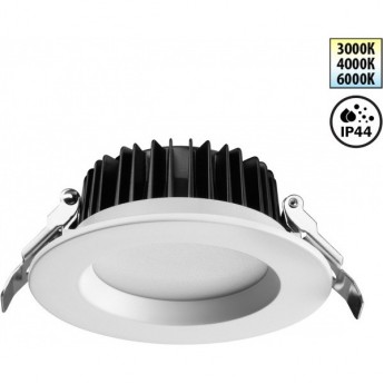 Светильник встраиваемый NOVOTECH DRUM 359413 SPOT NT24 000 IP44 LED 10W 170-265V 3000К\4000К\6000К с переключателем цветовой температуры белый