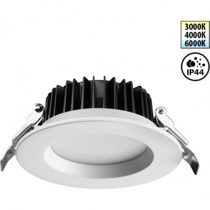 Светильник встраиваемый NOVOTECH DRUM 359413 SPOT NT24 000 IP44 LED 10W 170-265V 3000К\4000К\6000К с переключателем цветовой температуры белый NV-359413