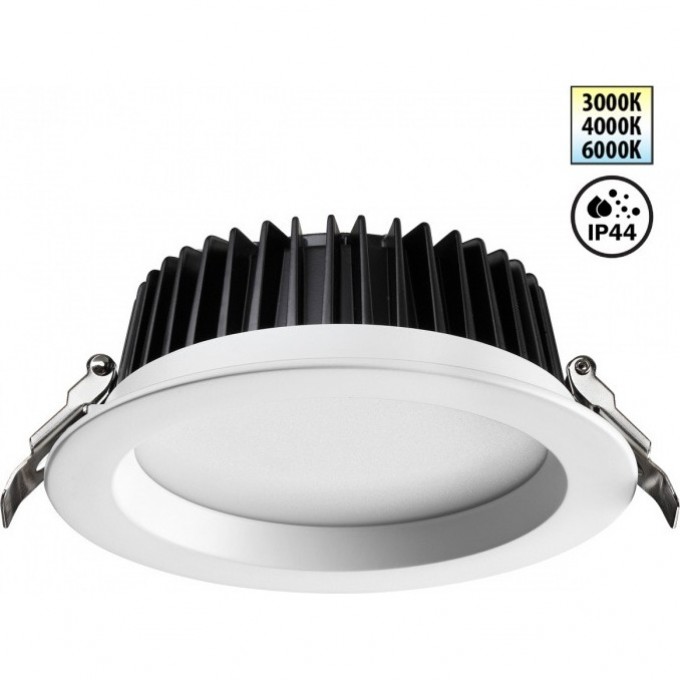 Светильник встраиваемый NOVOTECH DRUM 359415 SPOT NT24 000 IP44 LED 20W 170-265V 3000К\4000К\6000К с переключателем цветовой температуры белый NV-359415