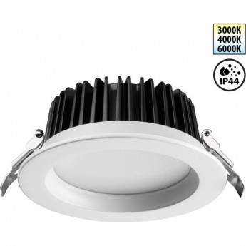 Светильник встраиваемый NOVOTECH DRUM IP44 LED 15W 170-265V 3000К\4000К\6000К 359414 SPOT NT24 000 белый с переключателем цветовой температуры