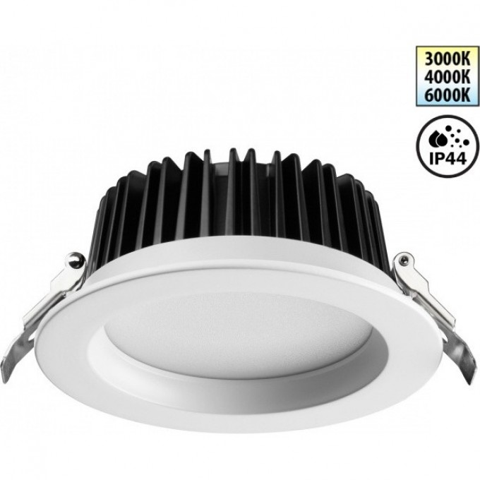 Светильник встраиваемый NOVOTECH DRUM IP44 LED 15W 170-265V 3000К\4000К\6000К 359414 SPOT NT24 000 белый с переключателем цветовой температуры NV-359414