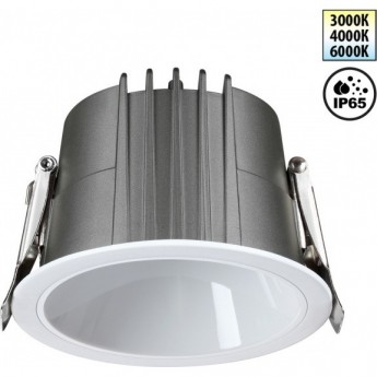 Светильник встраиваемый NOVOTECH LANG IP65 LED 15W 170-265V 3000К\4000К\6000К 359426 SPOT NT24 000 с переключателем цветовой температуры белый