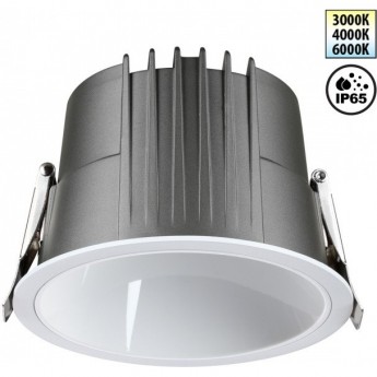 Светильник встраиваемый NOVOTECH LANG IP65 LED 20W 170-265V 3000К\4000К\6000К 359428 SPOT NT24 000 с переключателем цветовой температуры белый