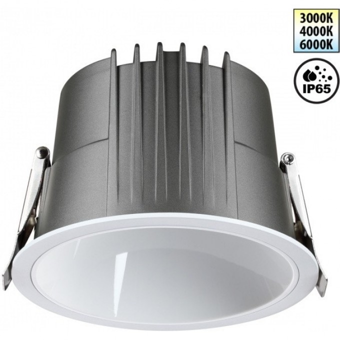 Светильник встраиваемый NOVOTECH LANG IP65 LED 20W 170-265V 3000К\4000К\6000К 359428 SPOT NT24 000 с переключателем цветовой температуры белый NV-359428