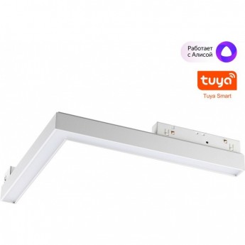 Трековый низковольтный светильник NOVOTECH FLUM 359501 SHINO NT24 000 IP20 LED 24W 48V 3000-6500K диммируемый со сменой цветовой температуры, пульт ДУ/Tuya Smart Life белый